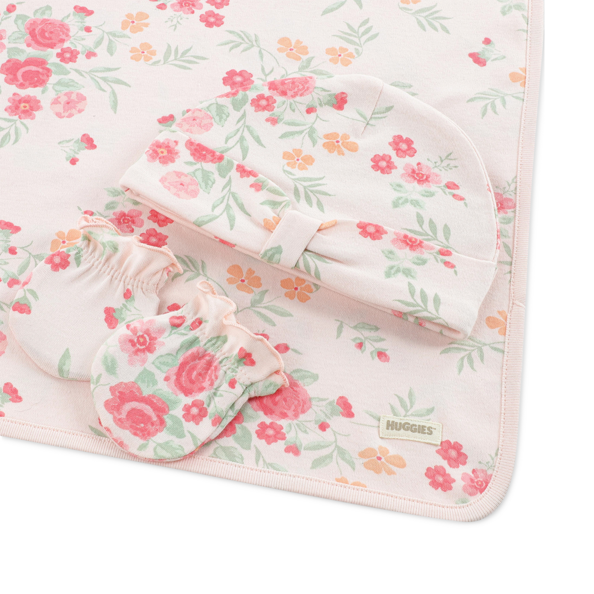 Huggies 3-Piece Receiving Blanket - Rosewater.