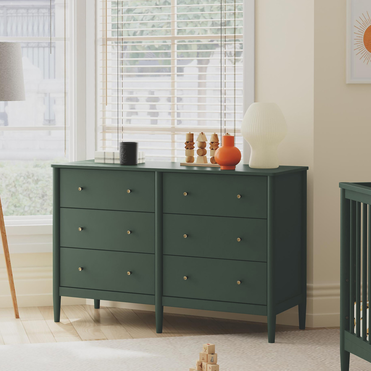 daVinci Frem 6-Drawer Dresser - Forest Green.