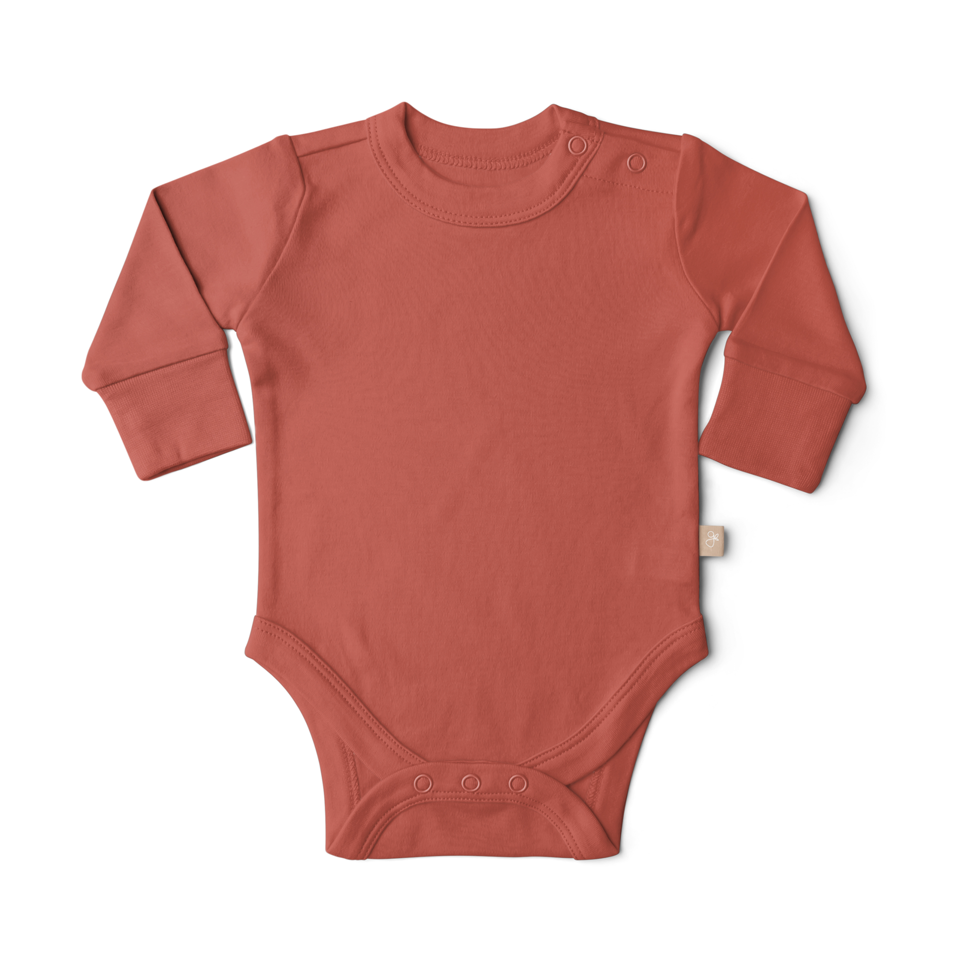 Goumi Kids x Babylist Solid Long Sleeve Bodysuit - Strawberry, 6-12 M.