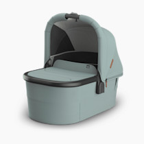 UPPAbaby Bassinet V3 - Compatible with Vista, Cruz, Ridge Strollers - Overnight Sleep Solution - Mattress, Sheet and Bug Shield Included - Kenzi (Mystic Aqua/Carbon Frame)