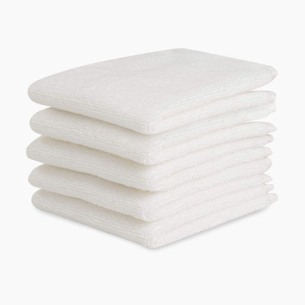 Natemia Organic Cotton Baby Washcloths - White.