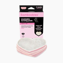 Bamboobies Nursing Pads, Reusable and Washable for Daily Use, Leak-Proof Pads for Breastfeeding, 4 Pads