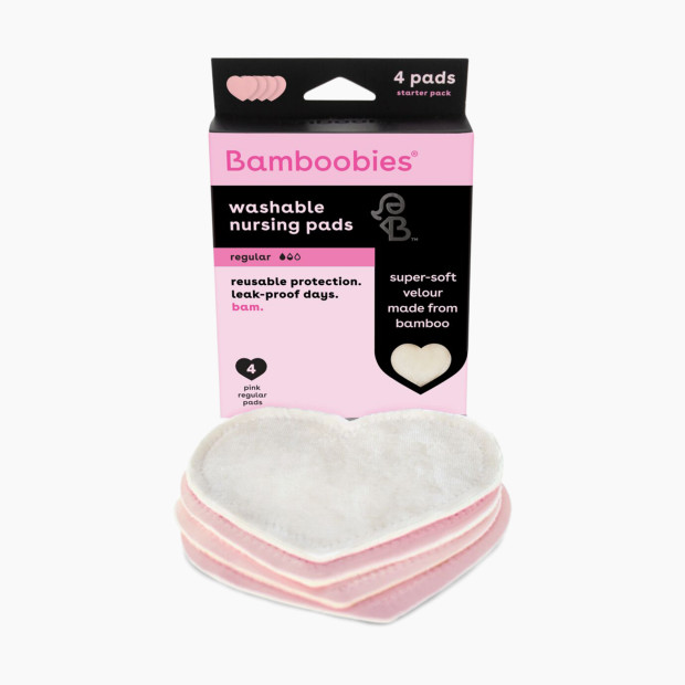 Bamboobies Washable Nursing Pads (2 Pair) Regular - Pink.