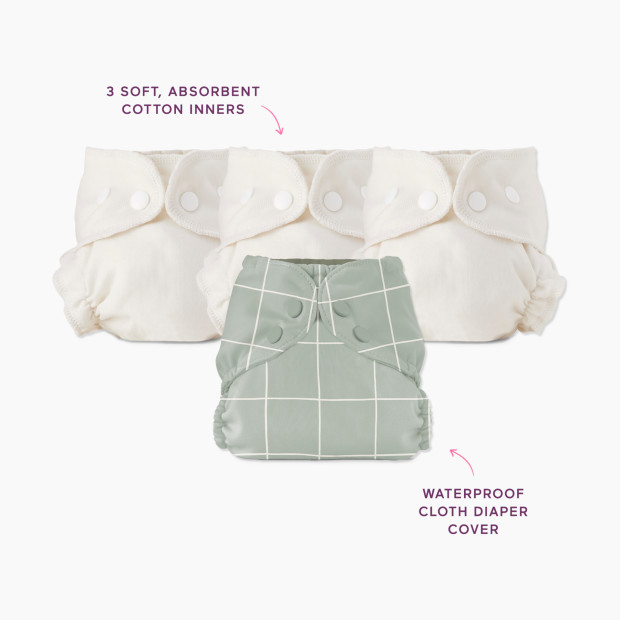 Esembly Blowout Proof Cloth Diaper Bundle - Lattice, Size 2 (18-35lbs).