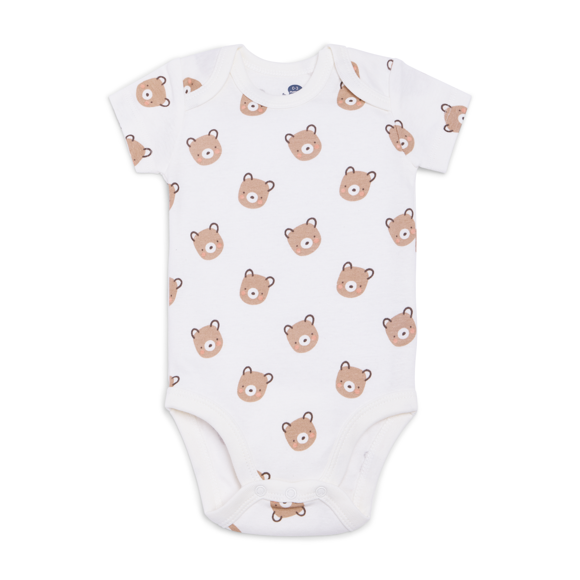 Small Story Organic Cotton Short Sleeve Print Mix Bodysuit (5 Pack) - Baby Animals, 0-3 M.