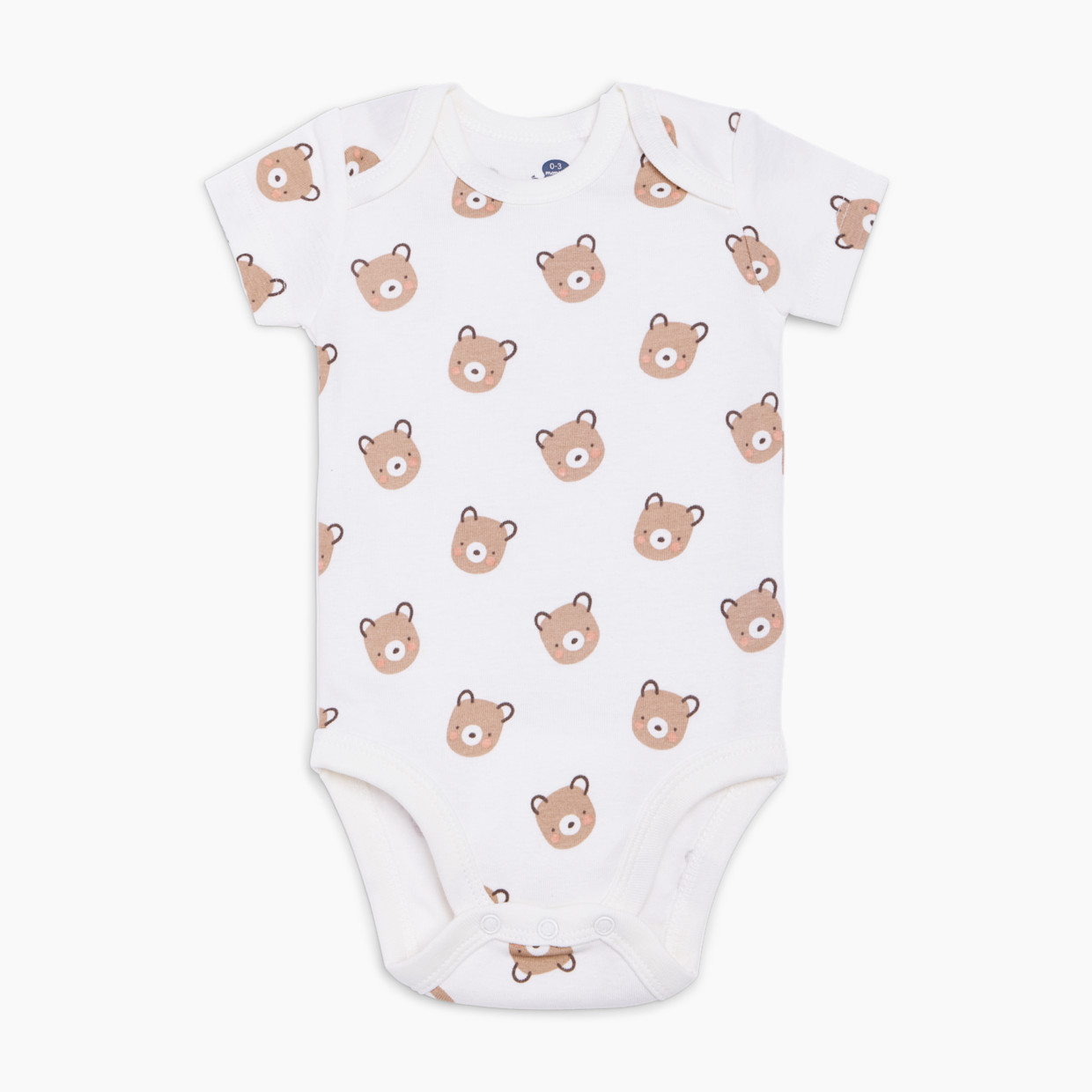 Small Story Organic Cotton Short Sleeve Print Mix Bodysuit (5 Pack) - Baby Animals, 0-3 M.