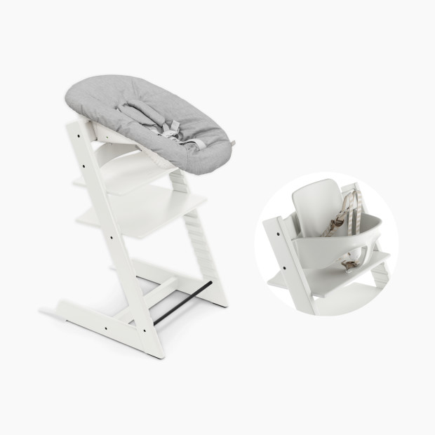 Stokke Tripp Trapp High Chair and Newborn Set Bundle - White