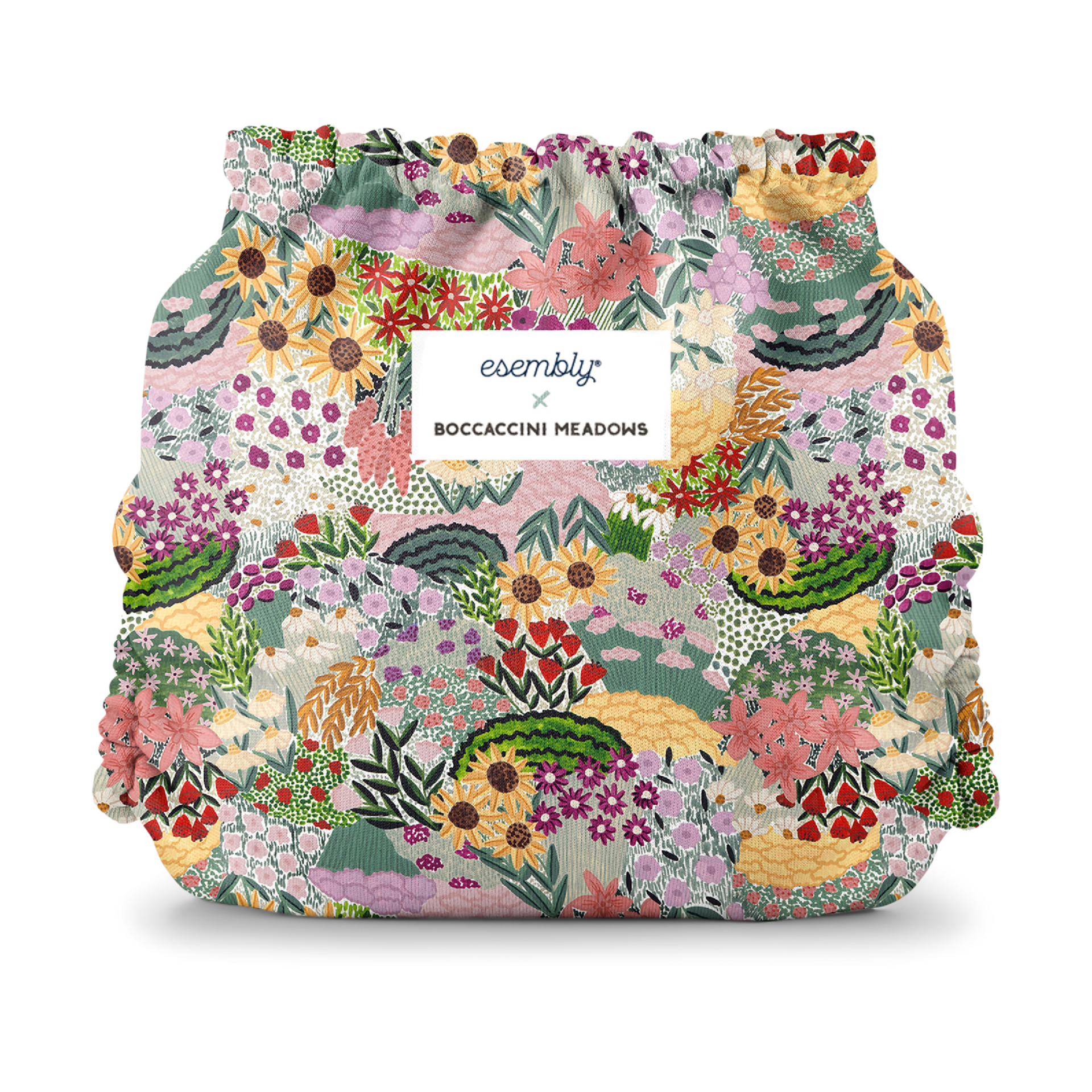 Esembly Recycled Diaper Cover (Outer) + Swim Diaper - Botanic Garden, Size 2 (18-35 Lbs).