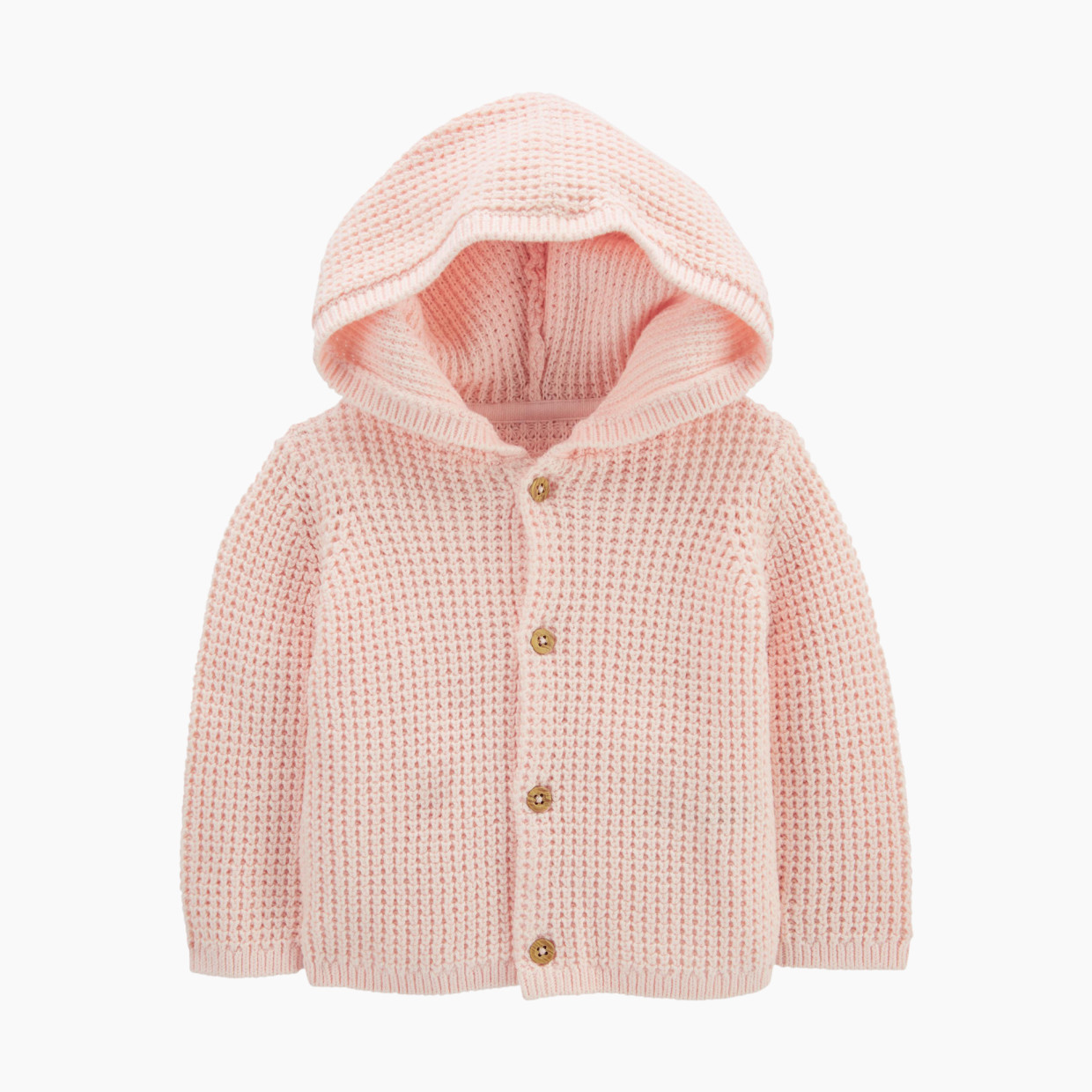 Carter's Hooded Cotton Cardigan - Pink, 3 M.