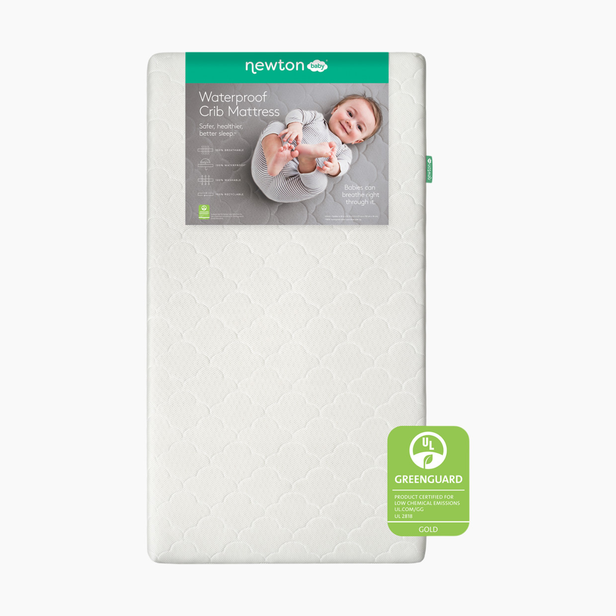 Newton Baby Waterproof Breathable Crib Mattress - White.