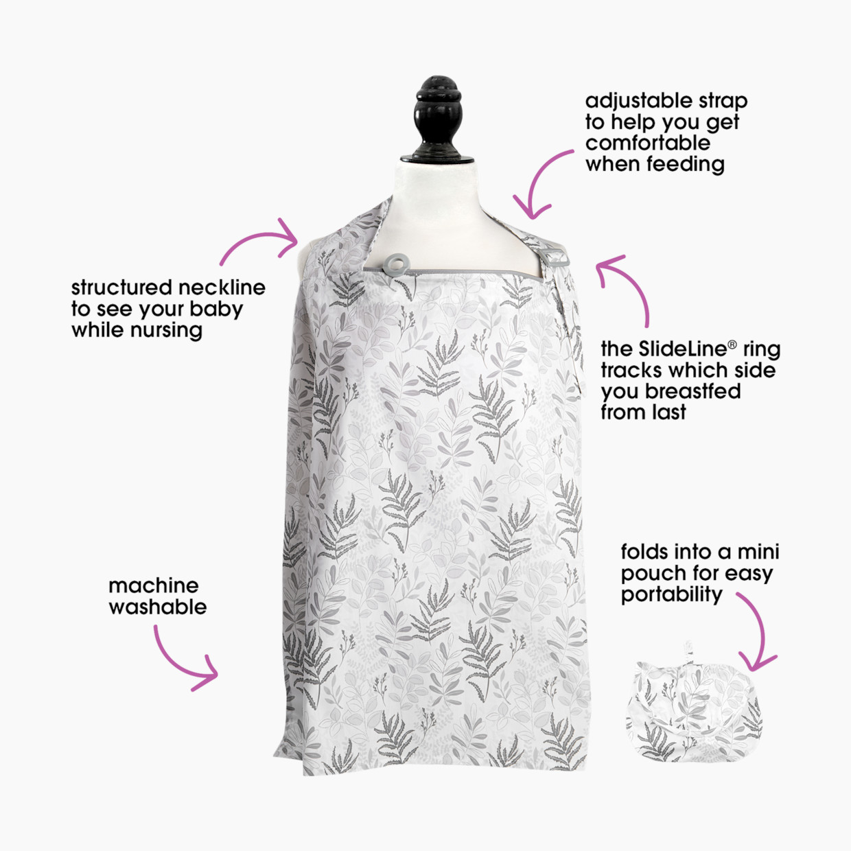 Boppy Nursing Cover for Breastfeeding - Green Gray Fern.