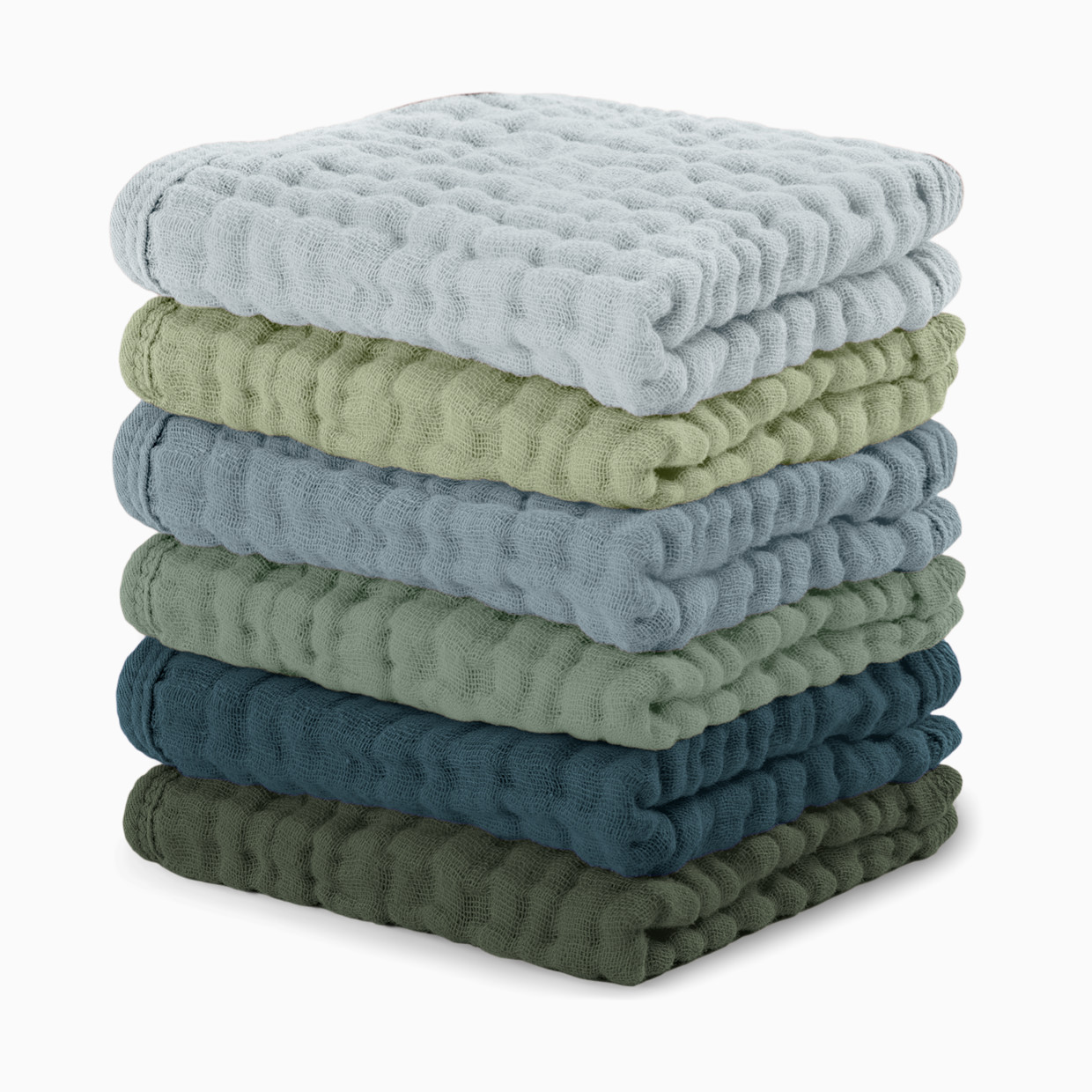Comfy Cubs 6-Layer Muslin Baby Washcloths Set - Multi Boy, 6.