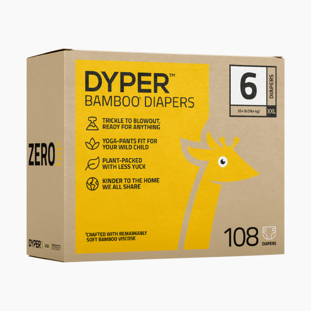 DYPER Bamboo Viscose Baby Diapers - Size 6, 6.