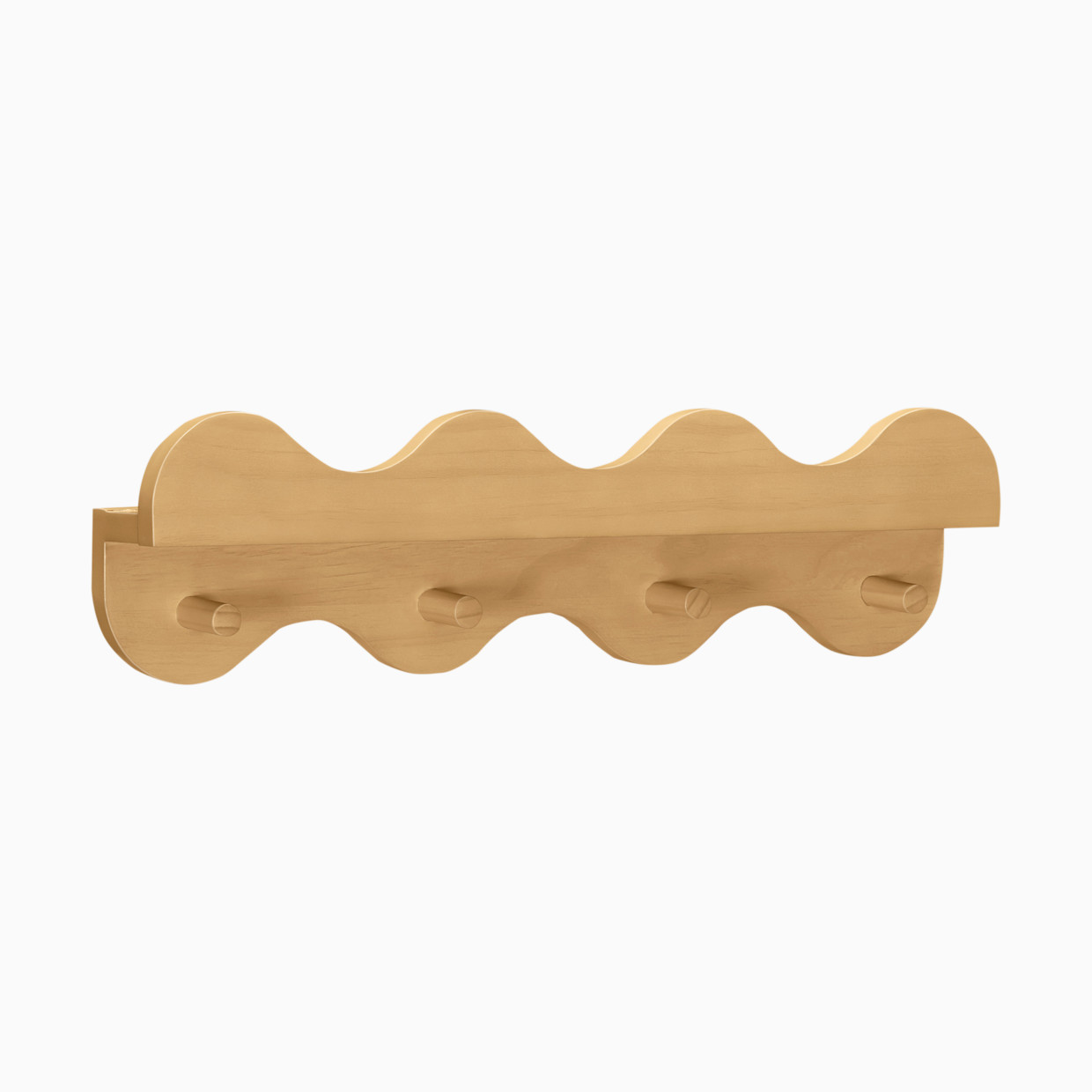 babyletto Lido Wave Bookshelf with Hooks - Honey.