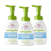 Babyganics Alcohol-Free Foaming Hand Sanitizer, Pump Bottle, Fragrance Free, 8.45 oz, 3 Pack
