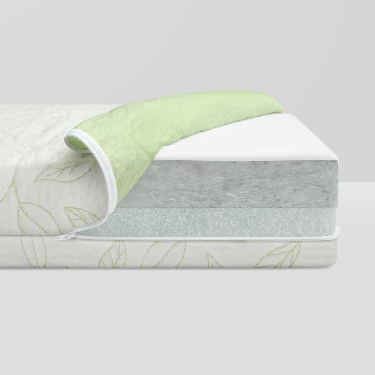 Bellini Breathable Luxury Crib Mattress - White With Green.