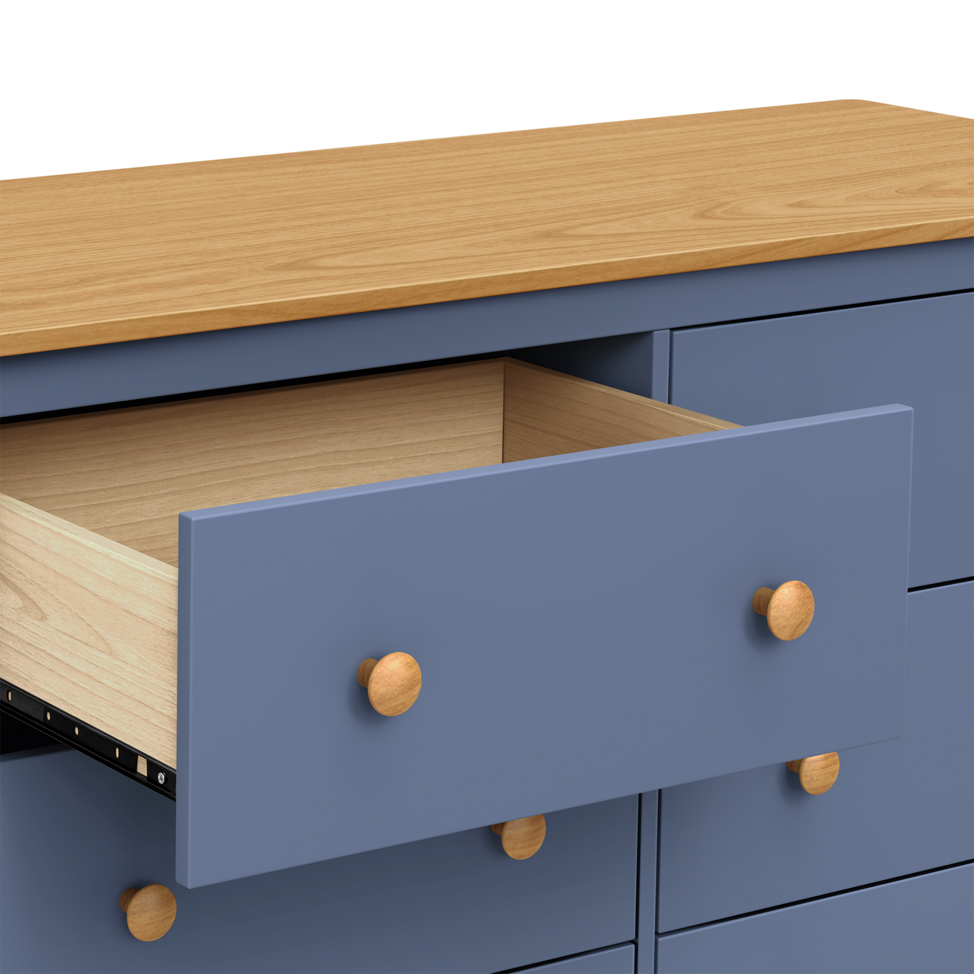 daVinci Shea 6-Drawer Dresser - Cove Blue/Honey.