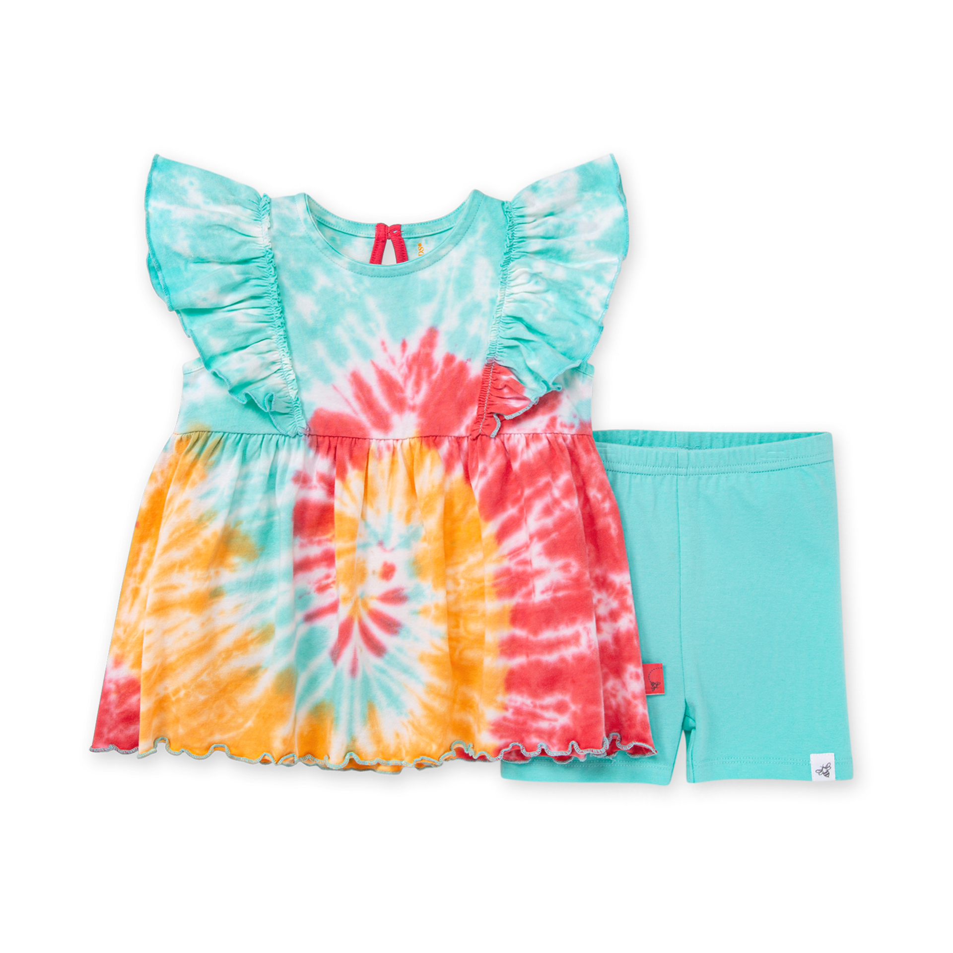 Burt's Bees Baby Summer Swirl TieDyed Tunic & Bike Short Set Summer Swirl, 03 M Babylist Shop