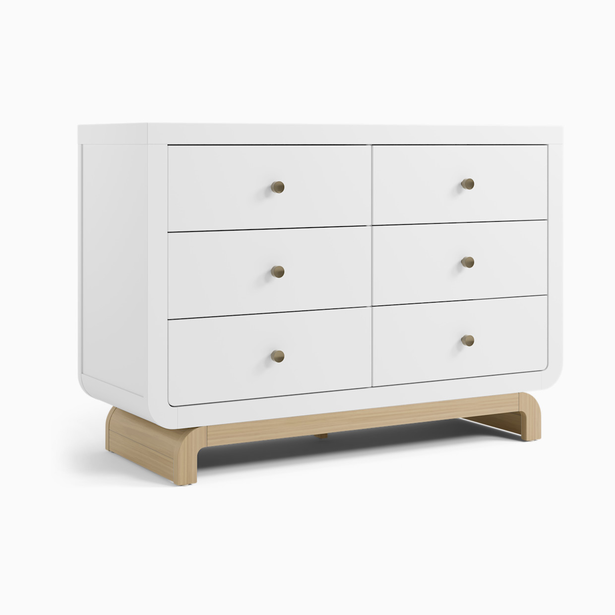 Storkcraft Santorini 6 Drawer Dresser - White With Driftwood.