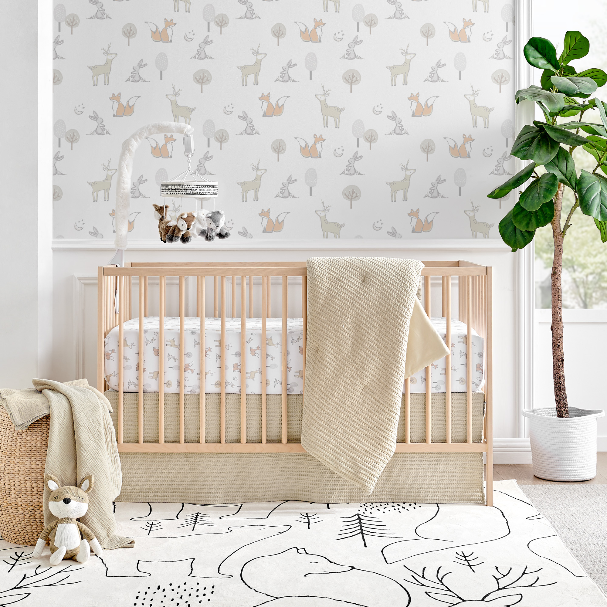 Levtex Baby Mills Waffle 4Piece Baby Crib Bedding Set Taupe