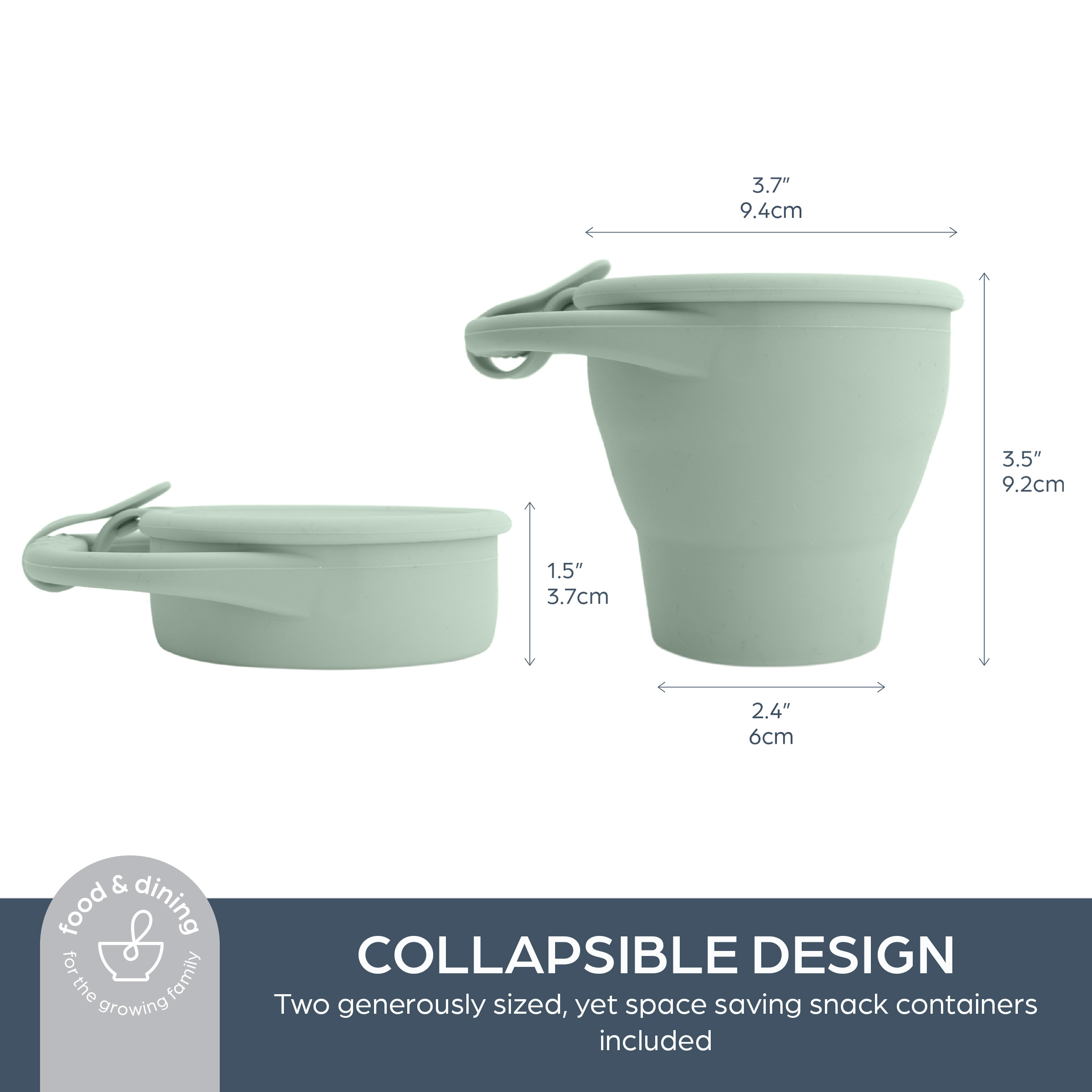 Dreambaby Silicone Pop-Up Snack Cup, 2-Piece Set.