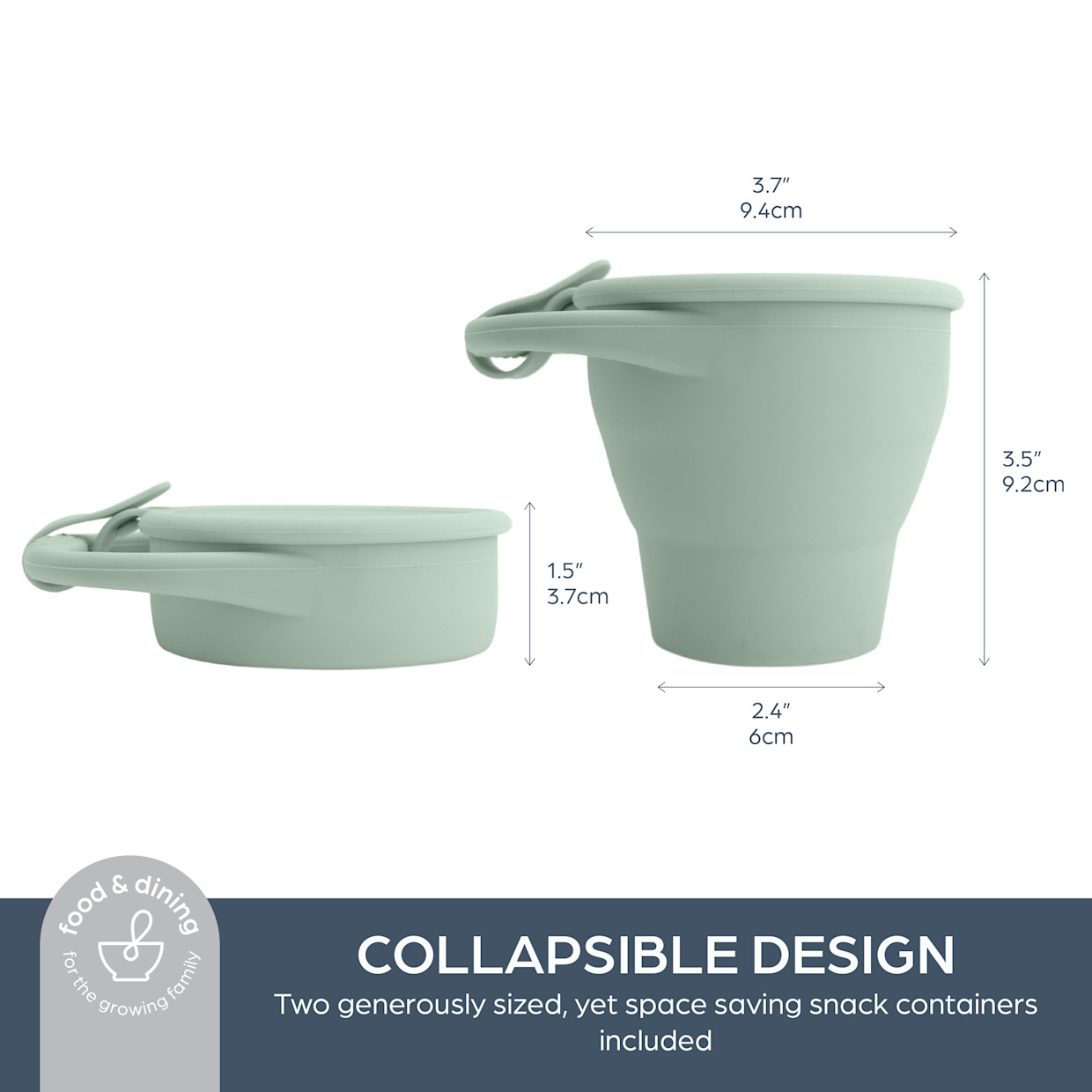 Dreambaby Silicone Pop-Up Snack Cup, 2-Piece Set.