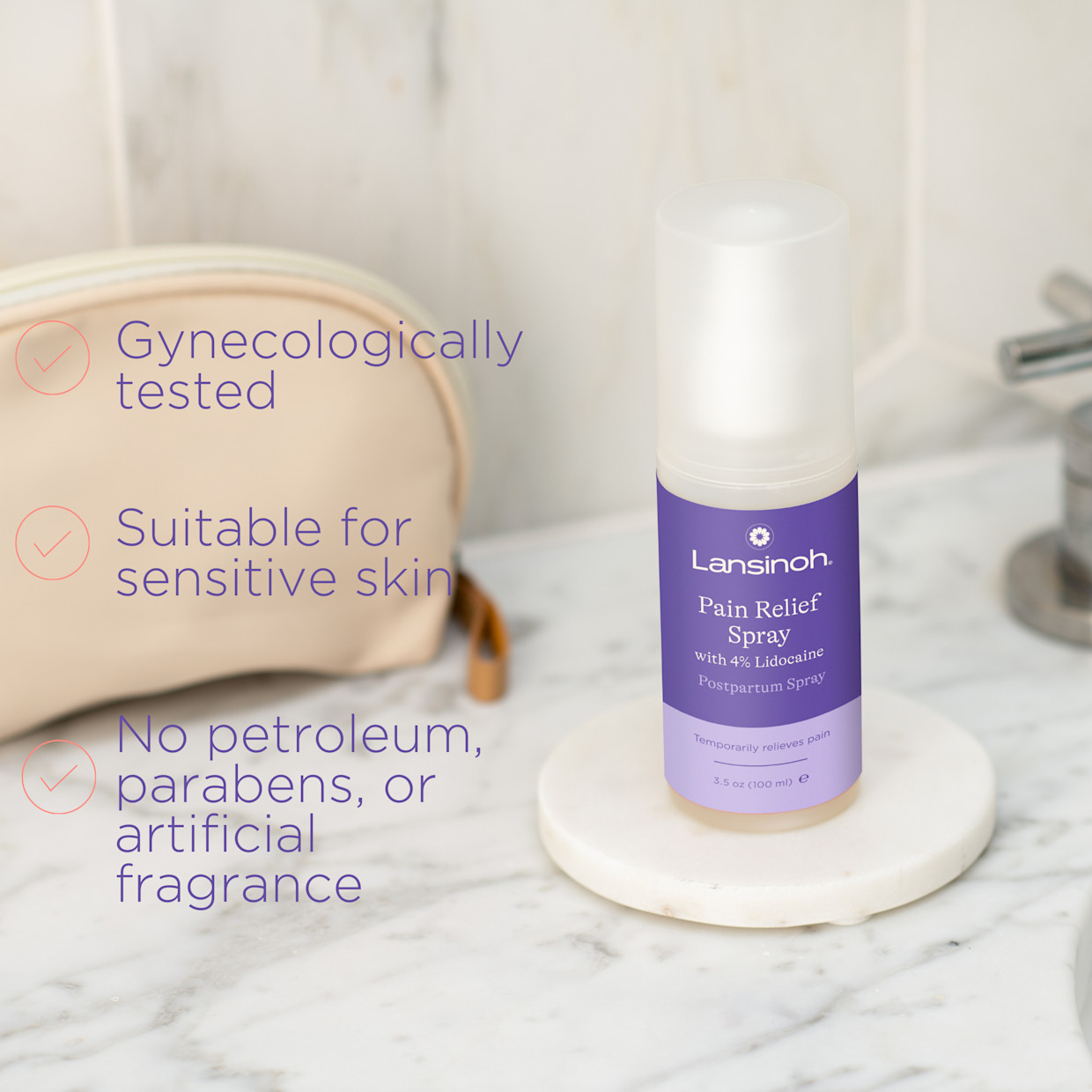 Lansinoh Pain Relief Spray with Lidocaine 4%.