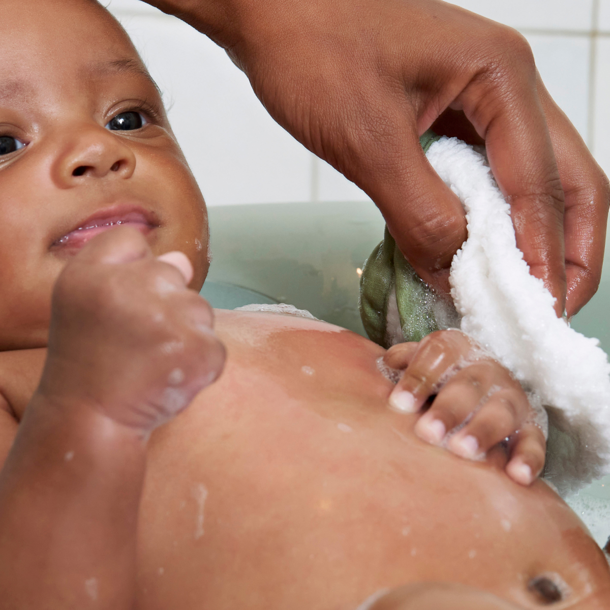 Lalo The Organic Washcloth 3-pack - Coconut / Sage.