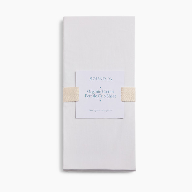 Soundly Percale Organic Crib Sheet.