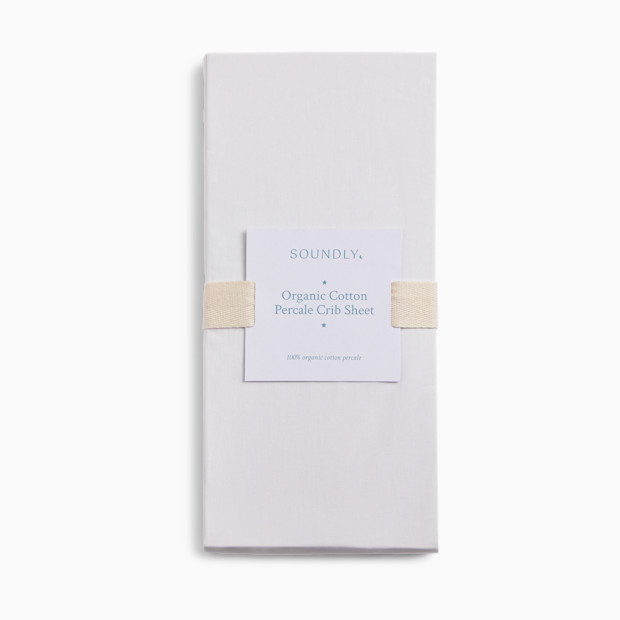 Soundly Percale Organic Crib Sheet.