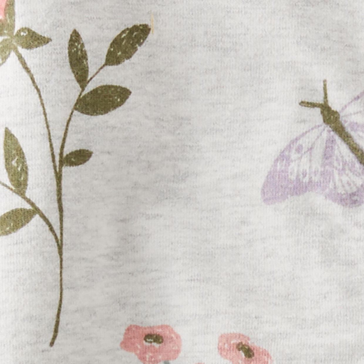 Carter's Little Planet Organic Cotton Sleep & Play Pajamas - Botanical Butterfly Print, 0-3 M.