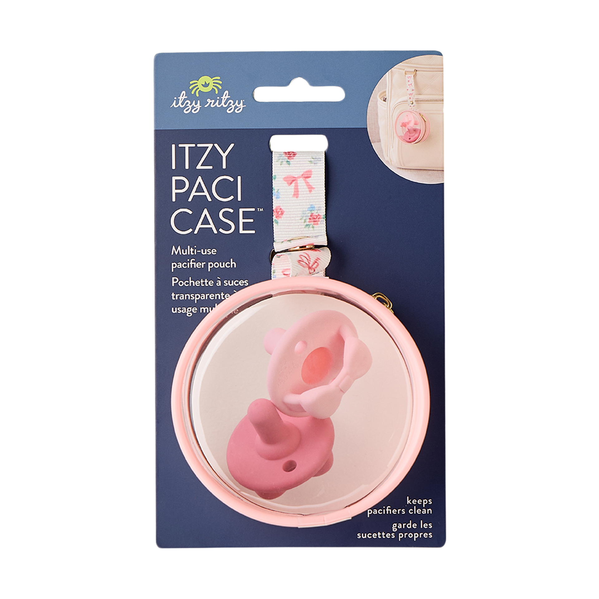 Itzy Ritzy Pacifier Case - Ribbons & Roses.