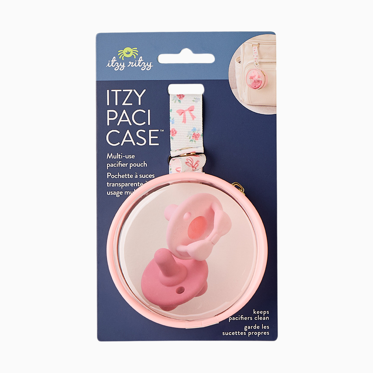 Itzy Ritzy Pacifier Case - Ribbons & Roses.