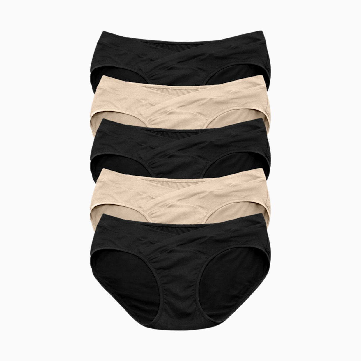 Kindred Bravely Under-the-Bump Maternity Bikini Underwear (5-Pack) - Neutrals, Medium.