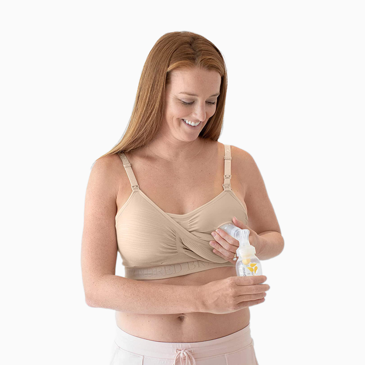 Kindred Bravely Sublime Hands Free Pumping Bra - Beige, Small.