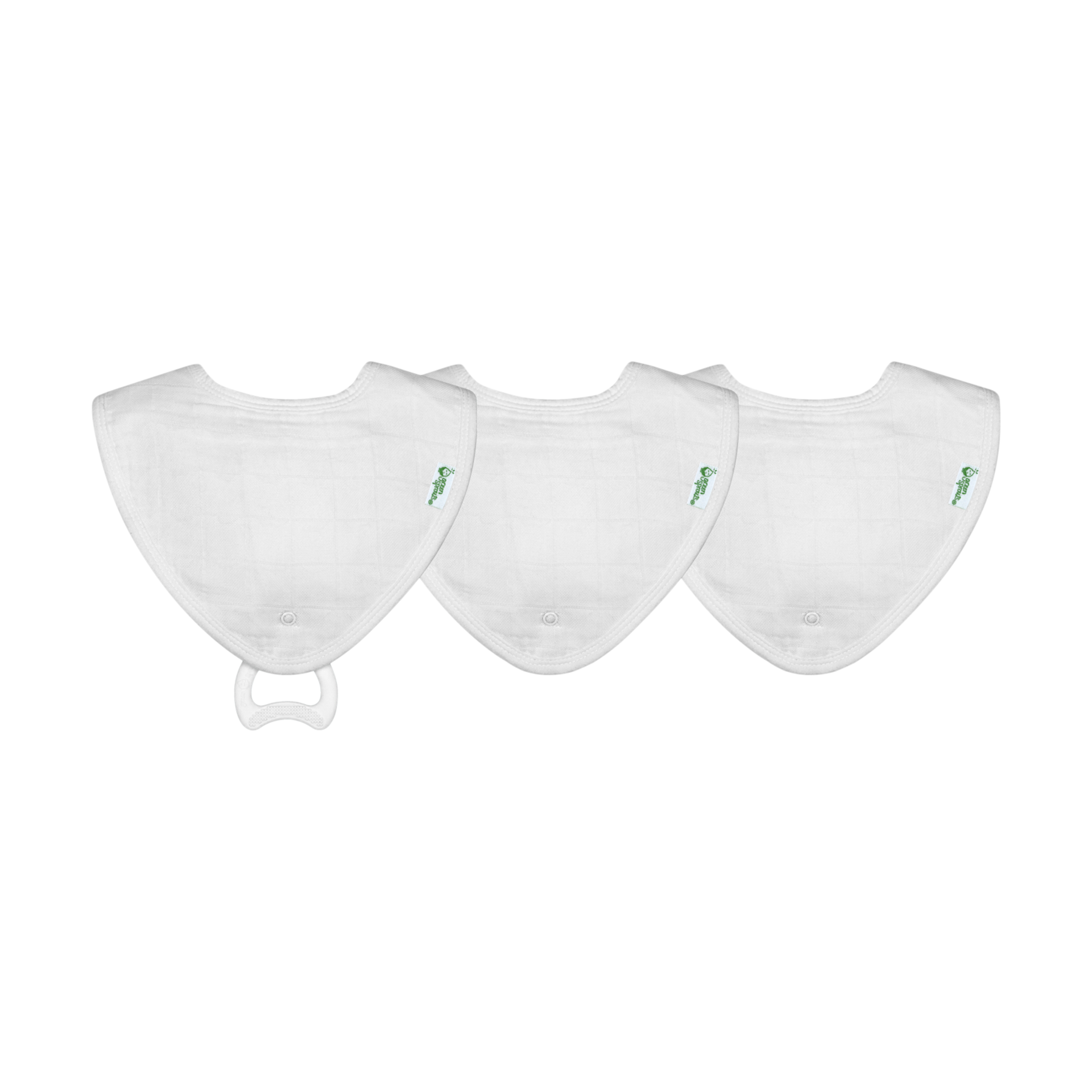 GREEN SPROUTS Organic Cotton Muslin Burp Cloths (3 Pack) White Set