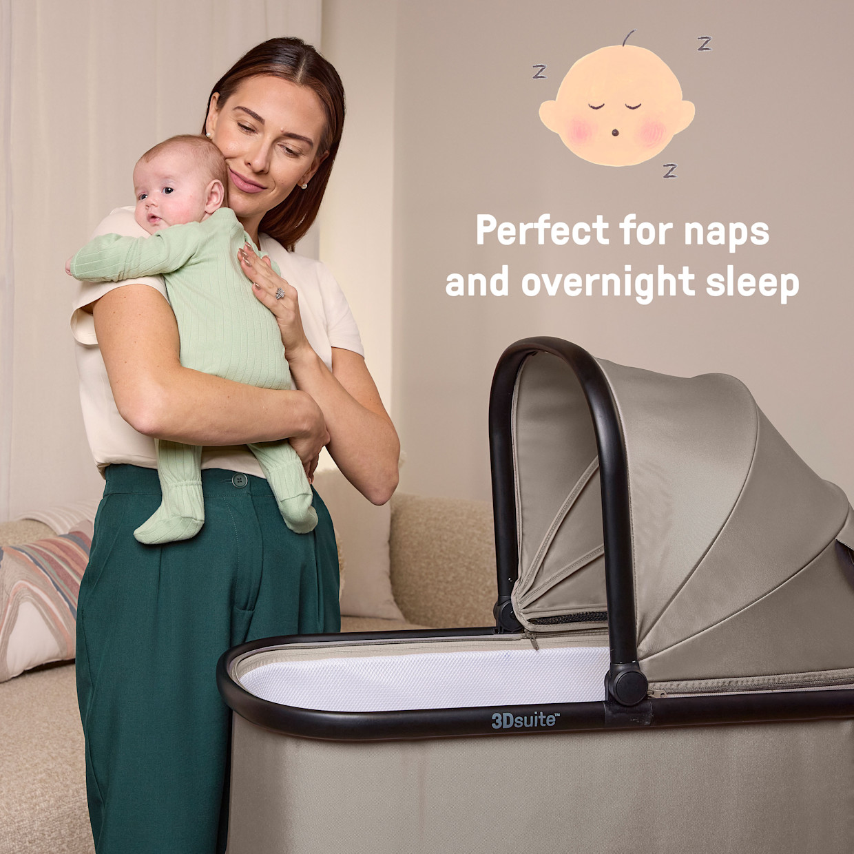 Ingenuity 3DSuite Modular Stroller and Carry Cot - Cashew.