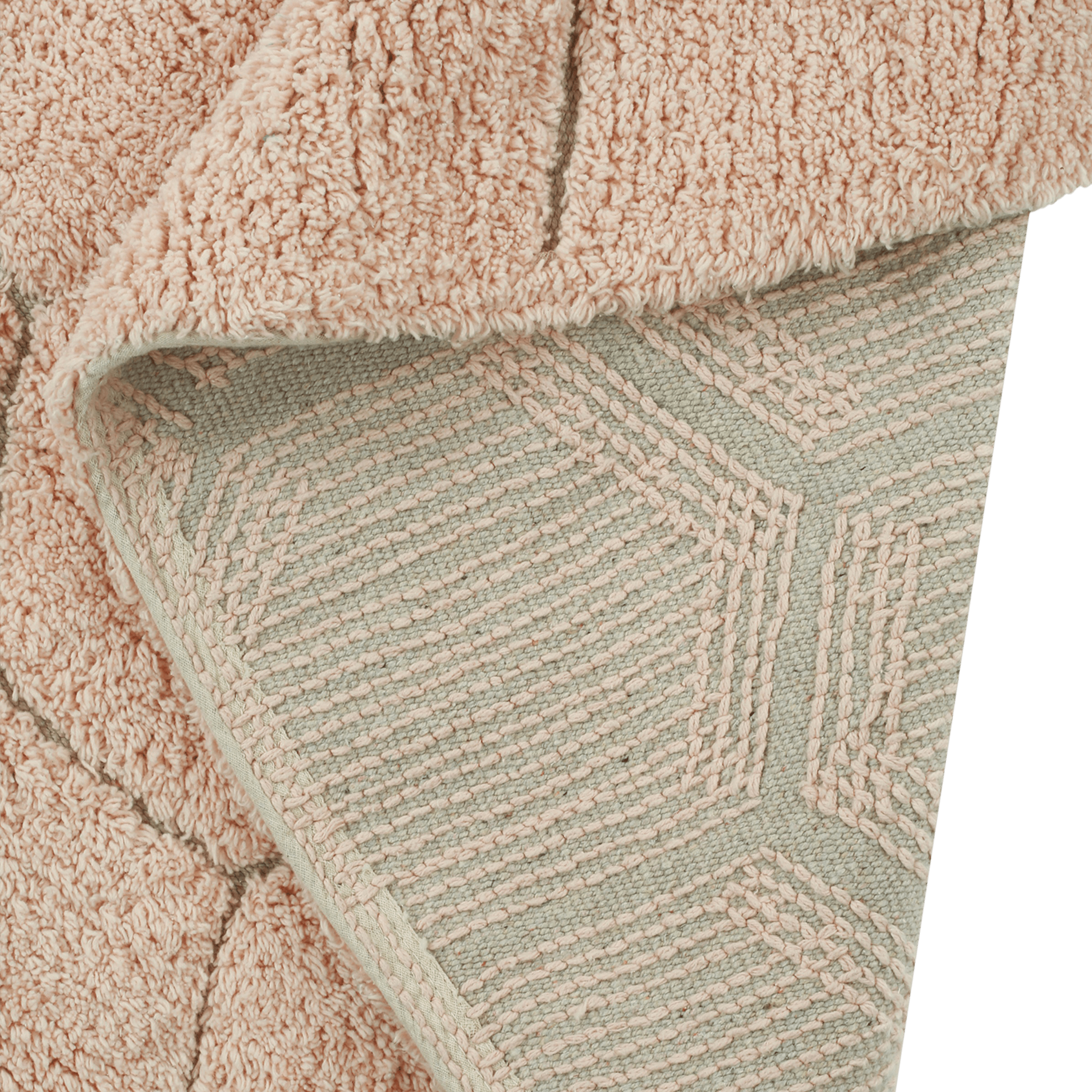 Lorena Canals Round Honeycomb Washable Rug - Rose, 4' 7".