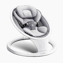 Munchkin Baby Swing, Portable and Lightweight, Bluetooth Enabled Electric Infant Rocker with Natural Sway in 5 Ranges of Motion, Newborn Nursery Essentials, White/Grey