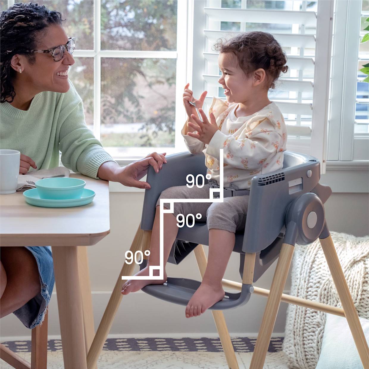 Ingenuity Proper Positioner 7-in-1 Deluxe Baby to Toddler High Chair - Chambray.