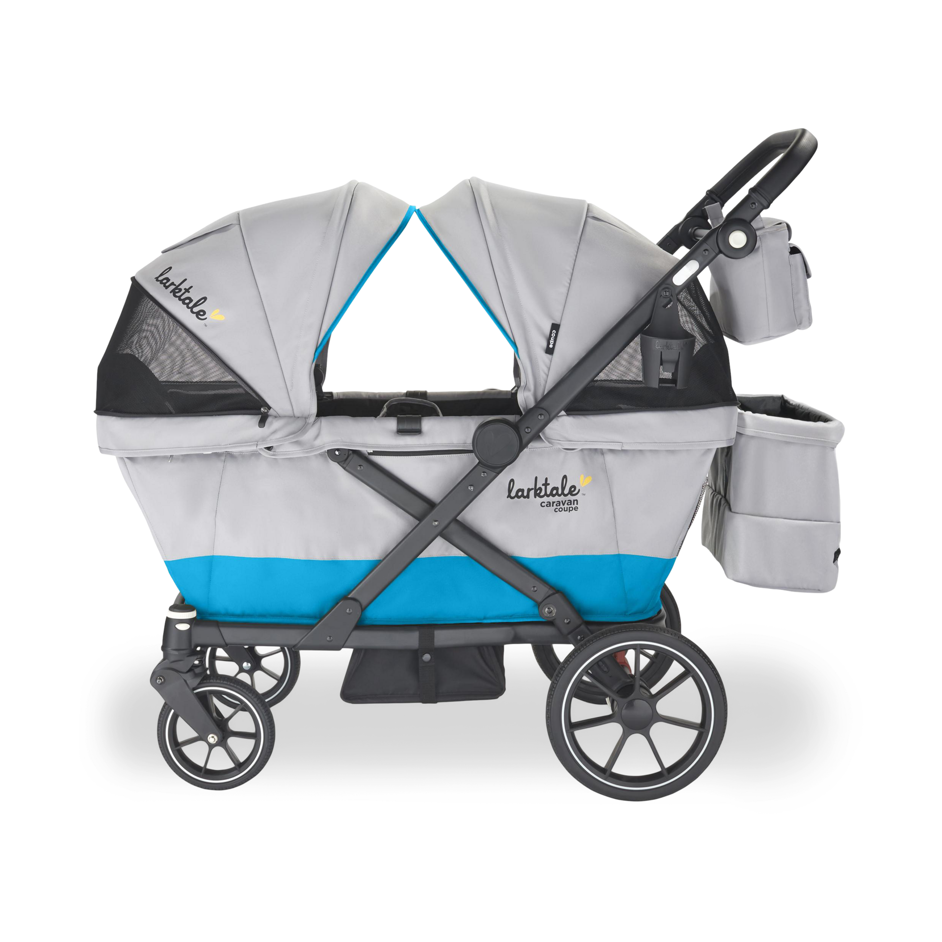 Larktale Caravan Coupe V2 Stroller Wagon - Gray/Blue.