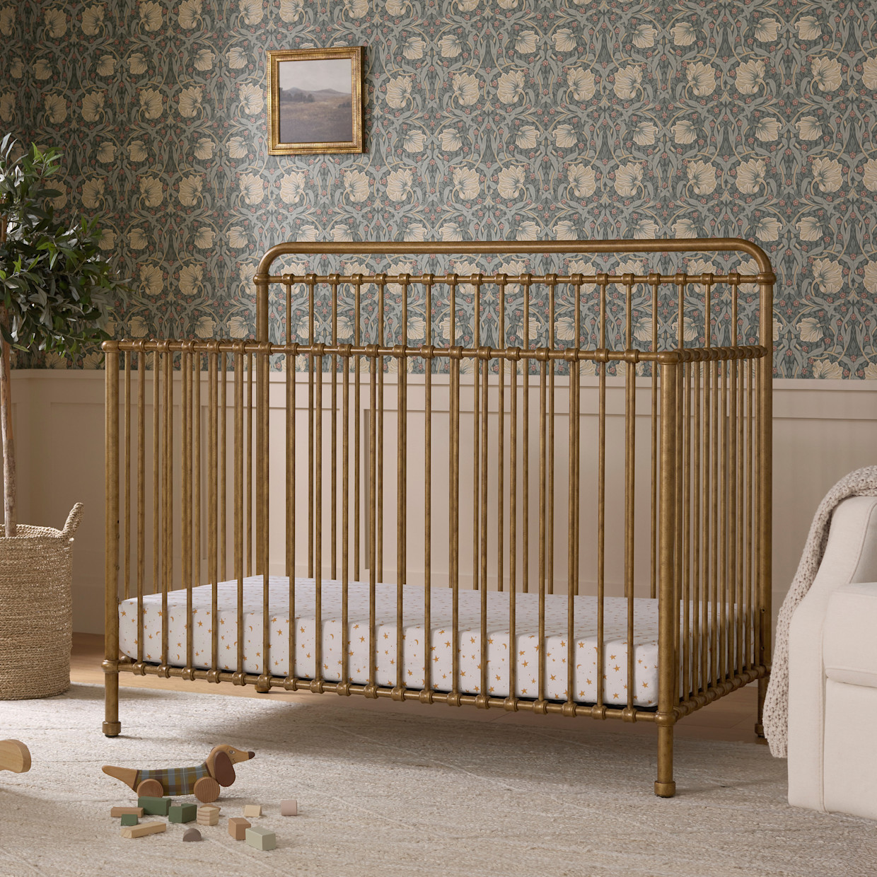 Namesake Winston 4-in-1 Convertible Crib - Vintage Gold.