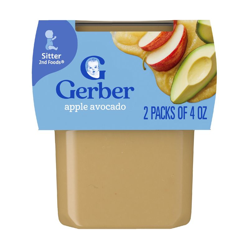 Gerber Baby Food Stage 2 Apple Avocado Puree Tub - 2ct/8oz.