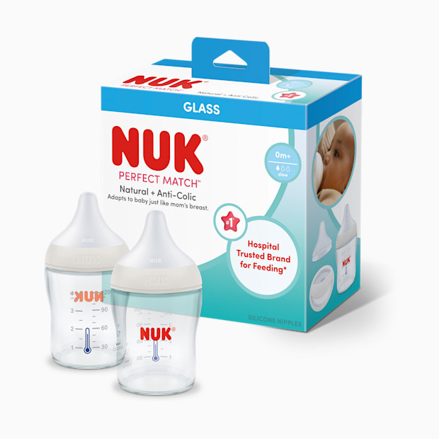 NUK Perfect Match Glass Bottle (2 Pack).
