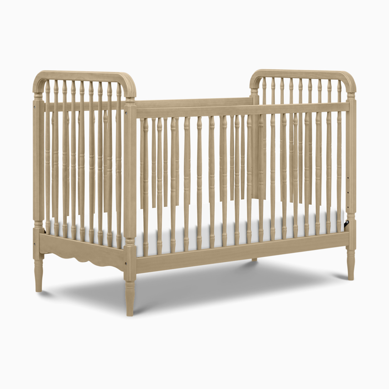 Namesake Liberty 3-in-1 Convertible Spindle Crib with Toddler Bed Conversion Kit - Washed Pine.