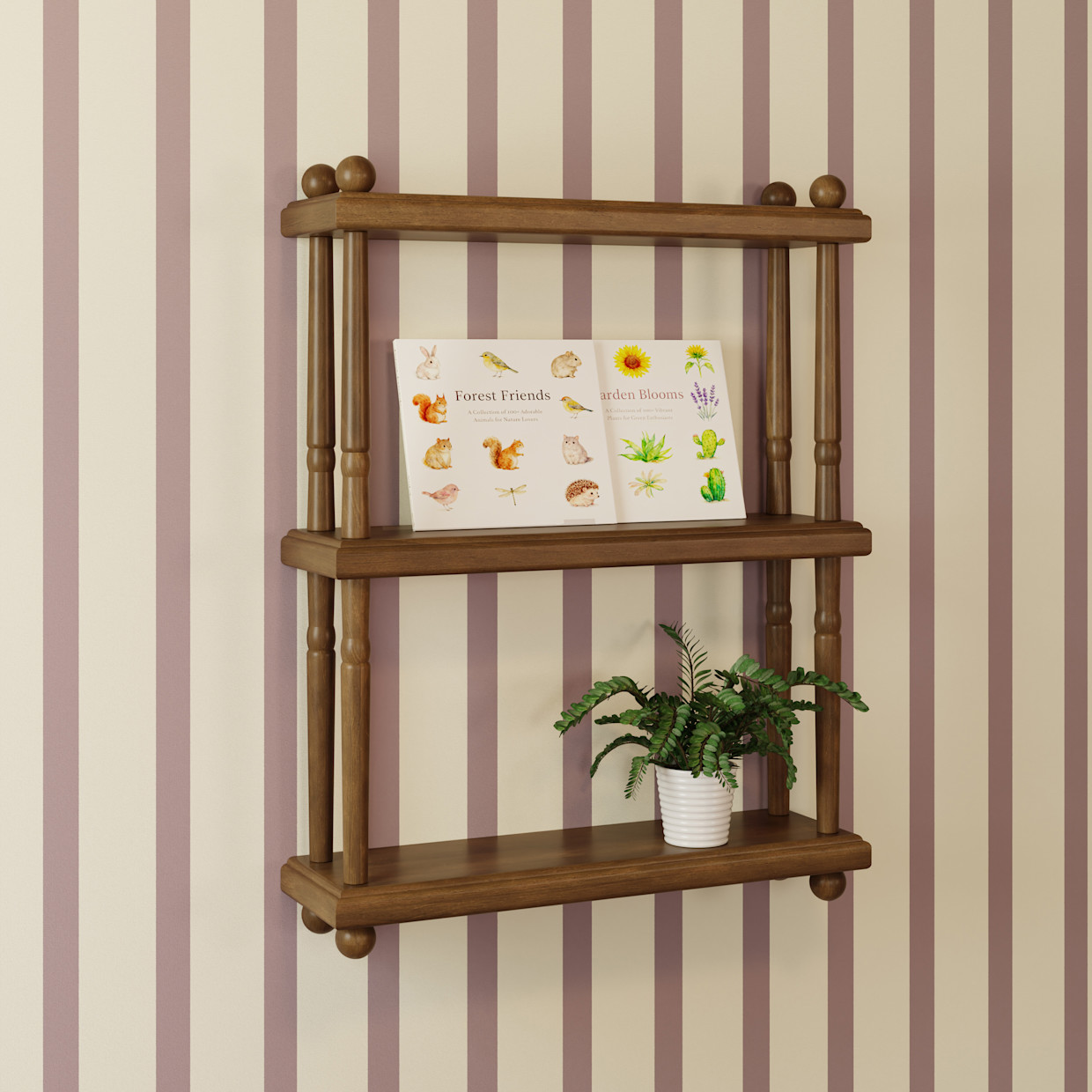 Namesake Liberty Tiered Wall Shelf - Natural Walnut.