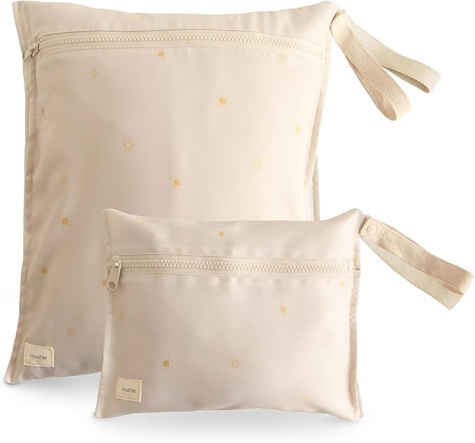 mushie Water Resistant Wet Bags, Set of 2 (Sun).