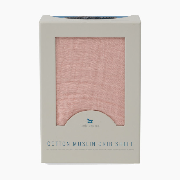 Little Unicorn Cotton Muslin Crib Sheet - Rose Petal.