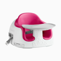 Bumbo 3-in-1 Multi-Seat for 6 to 36 Months, Travel Baby Feeding & Play Floor Seat, All-in-One Portable Booster with Tray & Toddler High Chair, Cradle Pink