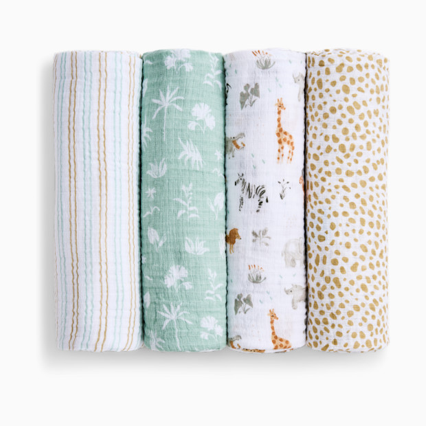 Aden + Anais Essentials Cotton Muslin Swaddles (4 Pack).